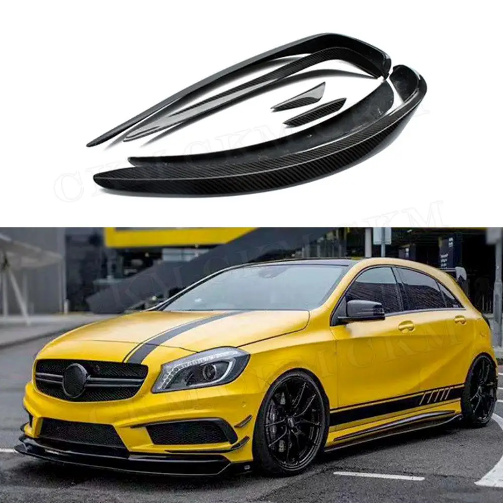Carbon Fiber Front Bumper Foglamp Trims Covers Side Fin Canards For Mercedes Benz A Class W176 AMG line Sport 2013-2015
Carbon Fiber Front Bumper Foglamp Trims Covers Side Fin Canards For Mercedes Benz A Class W176 AMG line Sport 2013-2015