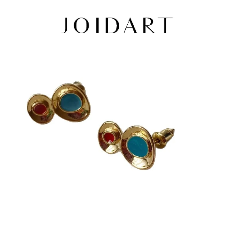 JOIDART Earrings For Women Vintage Enamel Double Disc Stud Fashion Gold Tone Red Blue Irregular Statement Earring For Daily Wear
JOIDART Earrings For Women Vintage Enamel Double Disc Stud Fashion Gold Tone Red Blue Irregular Statement Earring For Daily Wear