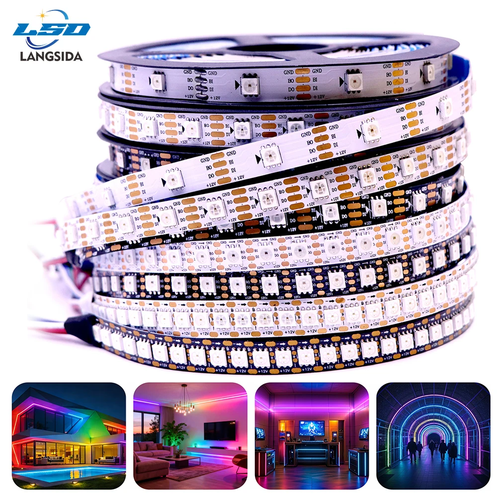 LED Strip Light WS2815 RGB SMD5050 Individually Addressable 30 60 96 144 LEDs WS2812B WS2813 LED Light White/Black PCB Light 12V
LED Strip Light WS2815 RGB SMD5050 Individually Addressable 30 60 96 144 LEDs WS2812B WS2813 LED Light White/Black PCB Light 12V