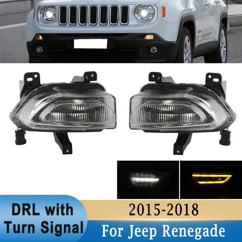 Для Jeep Renegade 2015-2018 светодиодные дневные ходовые огни переднего бампера белые DRL противотуманные фары с янтарным указателем поворота
Для Jeep Renegade 2015-2018 светодиодные дневные ходовые огни переднего бампера белые DRL противотуманные фары с янтарным указателем поворота