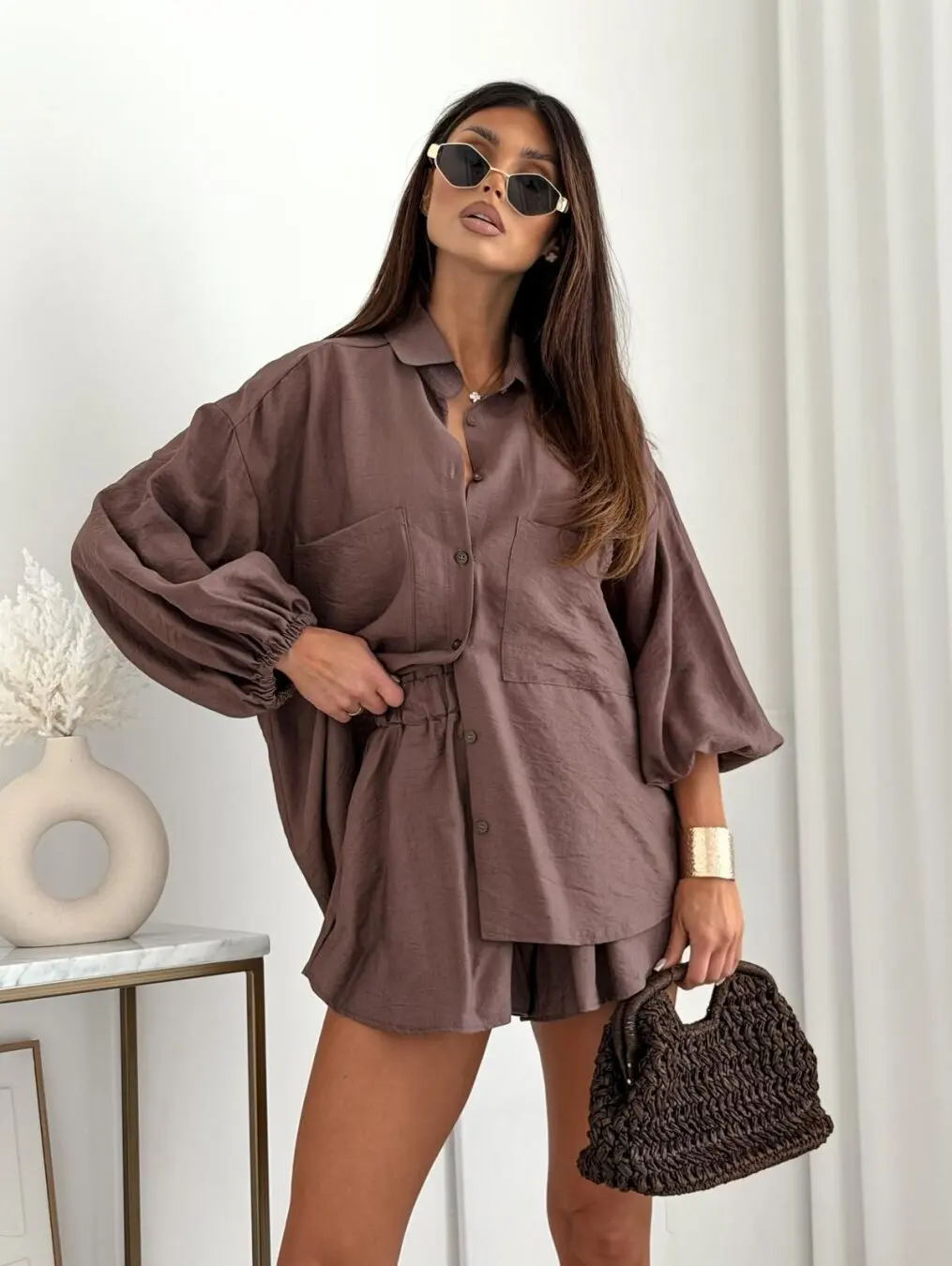 Fashion Casual Lace Short Shorts Spring Summer New Cotton Two Piece Short Set Shirt Set Striped Long Sleeve Shirt
Fashion Casual Lace Short Shorts Spring Summer New Cotton Two Piece Short Set Shirt Set Striped Long Sleeve Shirt