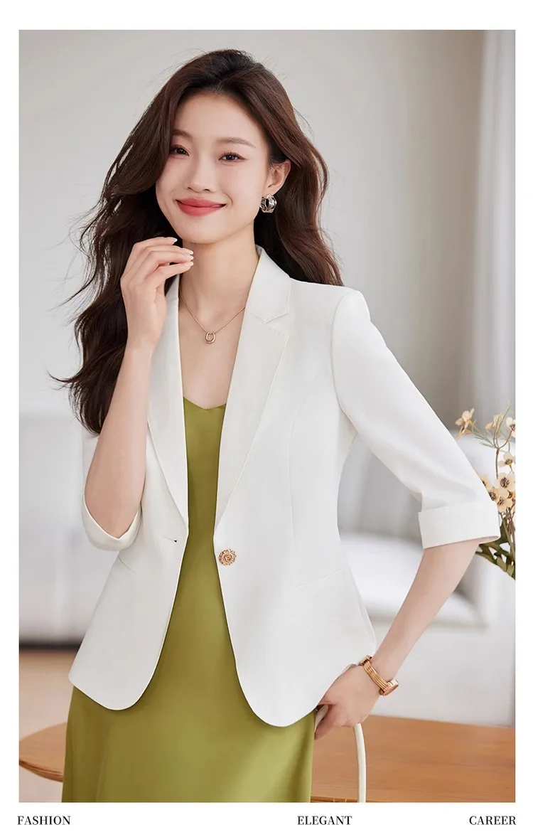 Blazer Woman Offer Light Coffee Short Sleeve Small Suit Thin 2025 Summer New Temperament Ladies Short Casual Tops Korean
Blazer Woman Offer Light Coffee Short Sleeve Small Suit Thin 2025 Summer New Temperament Ladies Short Casual Tops Korean