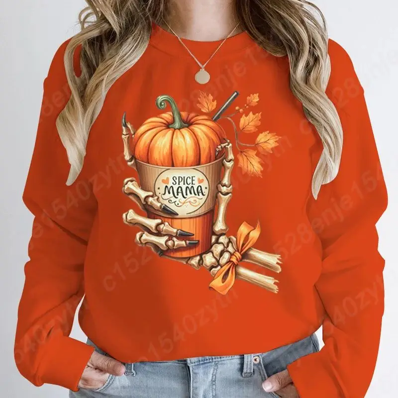 Fall Skeleton Hand Spice Mama Print Sweatshirts Women Autumn And Winter Casual Sports Tops Ladies Round Neck Hoodeless Pullovers
Fall Skeleton Hand Spice Mama Print Sweatshirts Women Autumn And Winter Casual Sports Tops Ladies Round Neck Hoodeless Pullovers