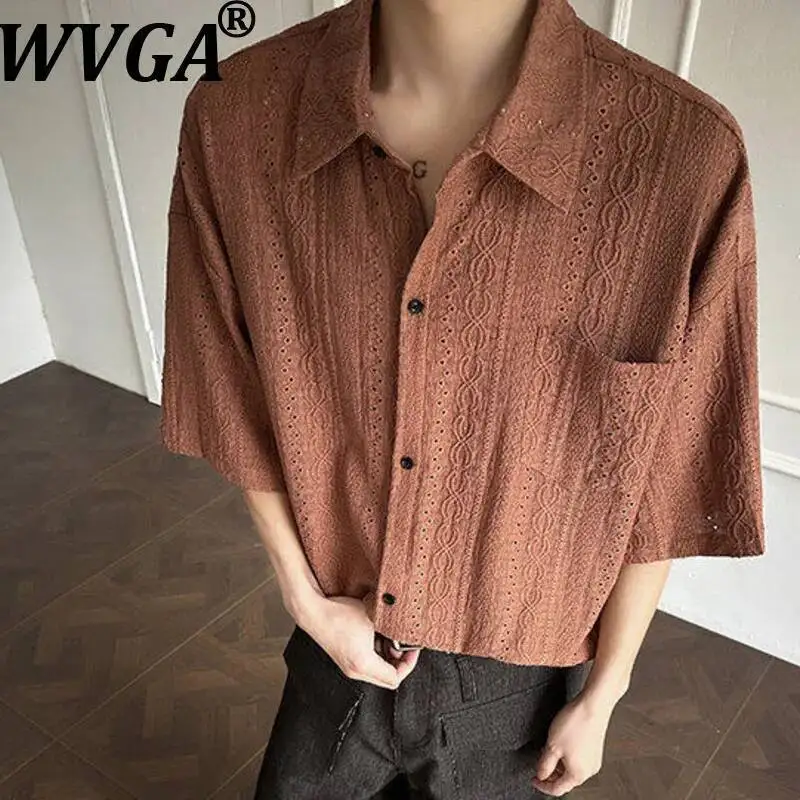 WVGA Summer New Men Korean Style Retro Hollow Out Trendy Short Sleeved Shirts Niche Chic Casual Turn-Down Collar Tops Ins W23898
WVGA Summer New Men Korean Style Retro Hollow Out Trendy Short Sleeved Shirts Niche Chic Casual Turn-Down Collar Tops Ins W23898