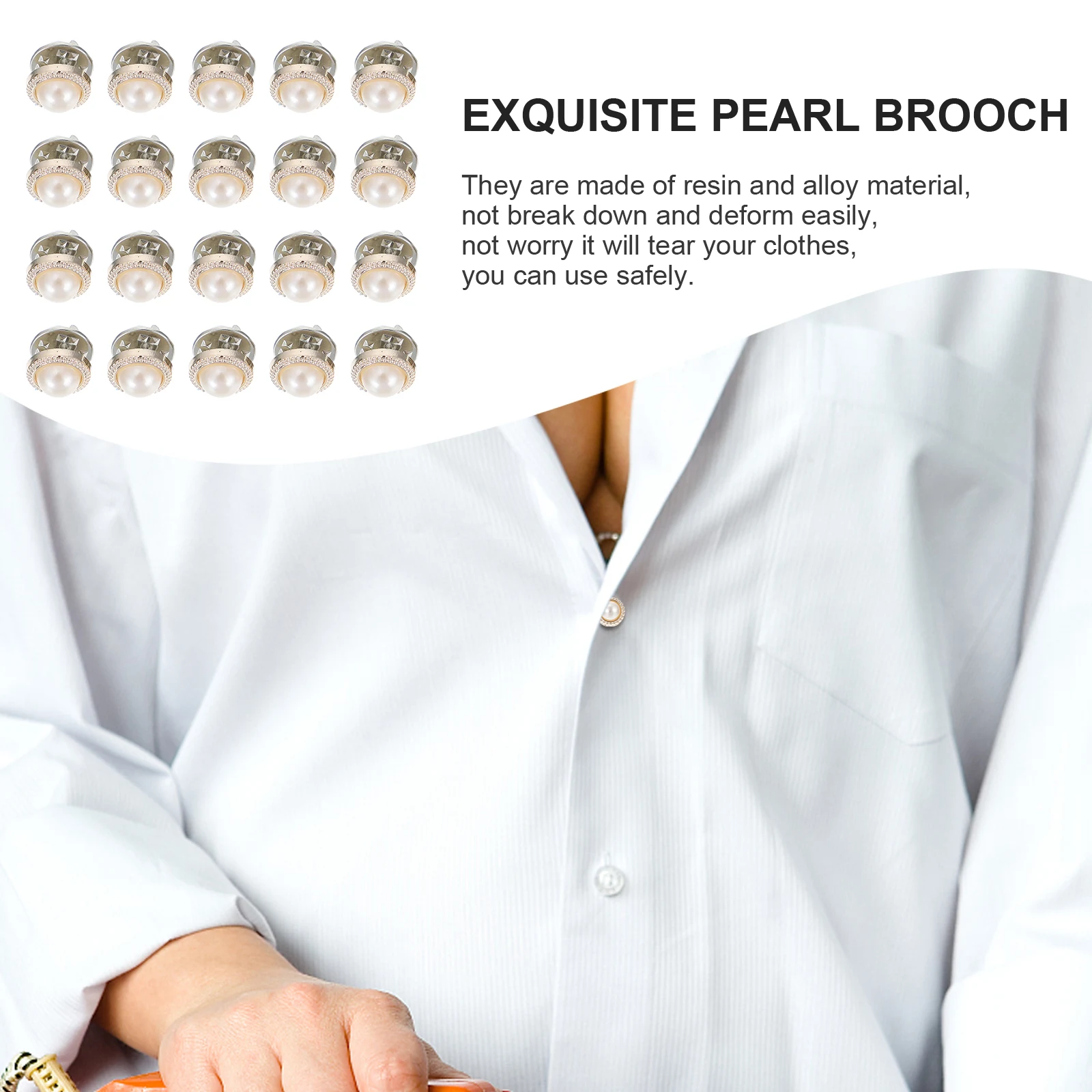 Exquisite Pearl Safety Brooch Buttons Alloy Resin Anti Slip Lapel Pin Formal Casual Matching Wardrobe Essential
Exquisite Pearl Safety Brooch Buttons Alloy Resin Anti Slip Lapel Pin Formal Casual Matching Wardrobe Essential
