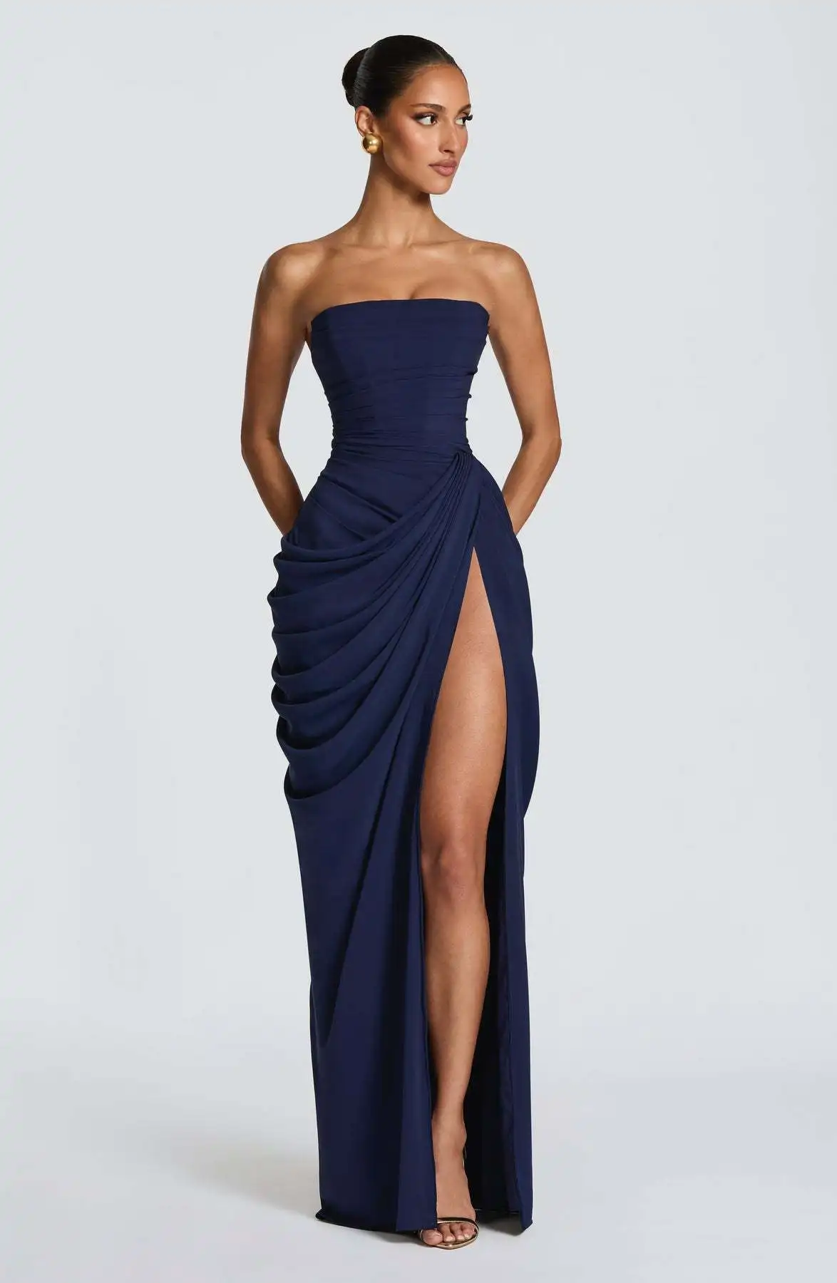 Yellow Pleated Strapless Chic Dress Lady Solid Off-shoulder Backless High Waist Split Dresses 2026 Evening Party Gown
Yellow Pleated Strapless Chic Dress Lady Solid Off-shoulder Backless High Waist Split Dresses 2026 Evening Party Gown