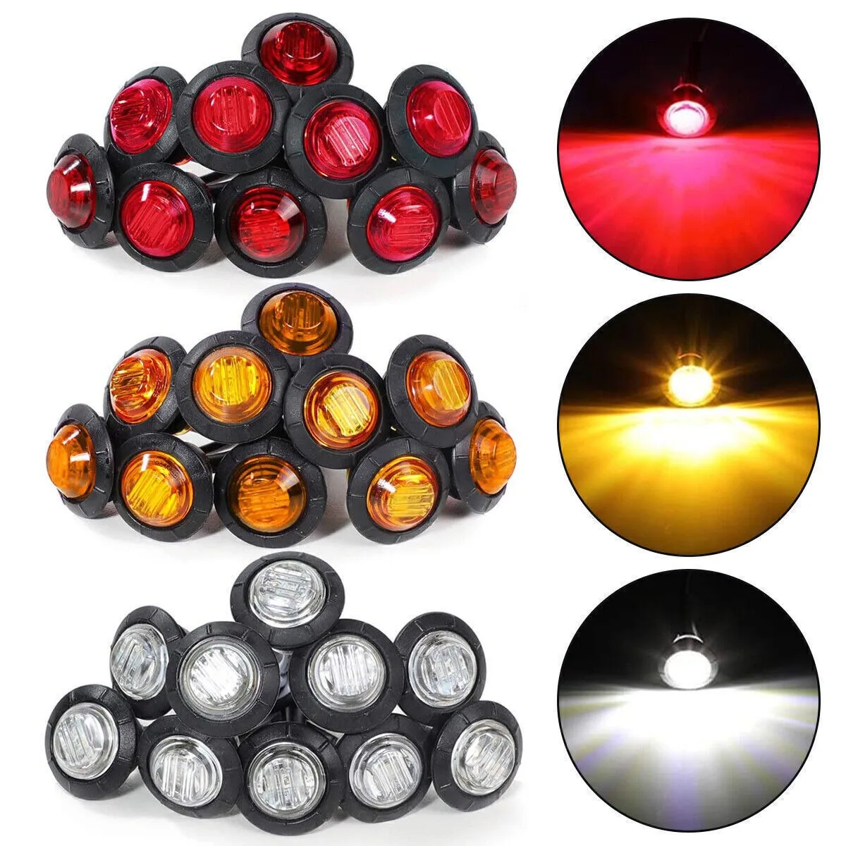 3/4 Inches Round LED Side Marker Lights Car Turn Signal Lights External Lamp for Car Truck Trailer Bus
3/4 Inches Round LED Side Marker Lights Car Turn Signal Lights External Lamp for Car Truck Trailer Bus