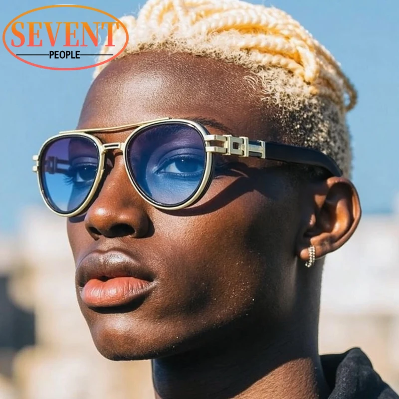 Retro Steampunk Pilot Sunglasses Men 2026 Luxury Brand Vintage Metal Oval Sun Glasses For Male Trendy Double Beam Shades
Retro Steampunk Pilot Sunglasses Men 2026 Luxury Brand Vintage Metal Oval Sun Glasses For Male Trendy Double Beam Shades