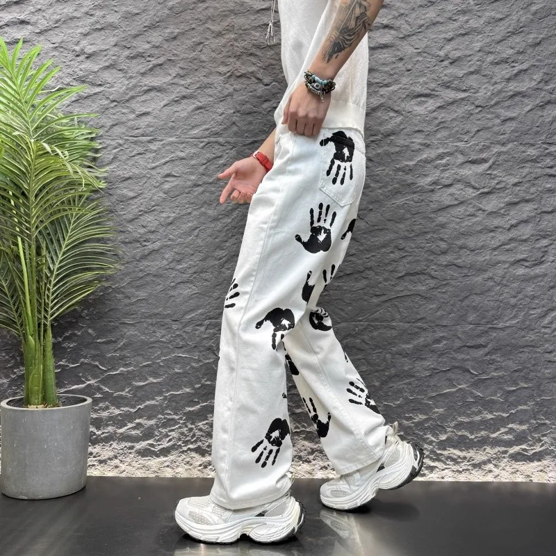 Y2K Techwear Spring New Mens Retro Hand Print Denim Trousers Fashion Hip Hop Vintage White Baggy Jeans For Man Pantalones Hombre
Y2K Techwear Spring New Mens Retro Hand Print Denim Trousers Fashion Hip Hop Vintage White Baggy Jeans For Man Pantalones Hombre