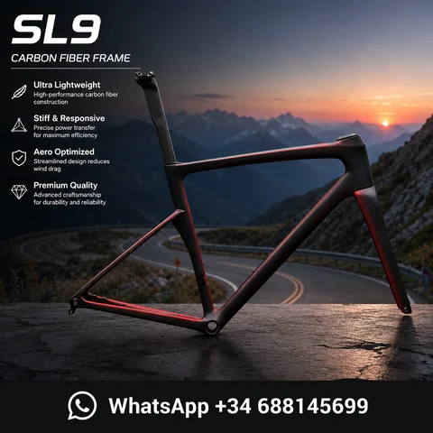 2026 Latest Popular SL9 Carbon Fiber Road Bike Frame T1000 UD Full Internal Routing Disc Brake Bicycle Frame