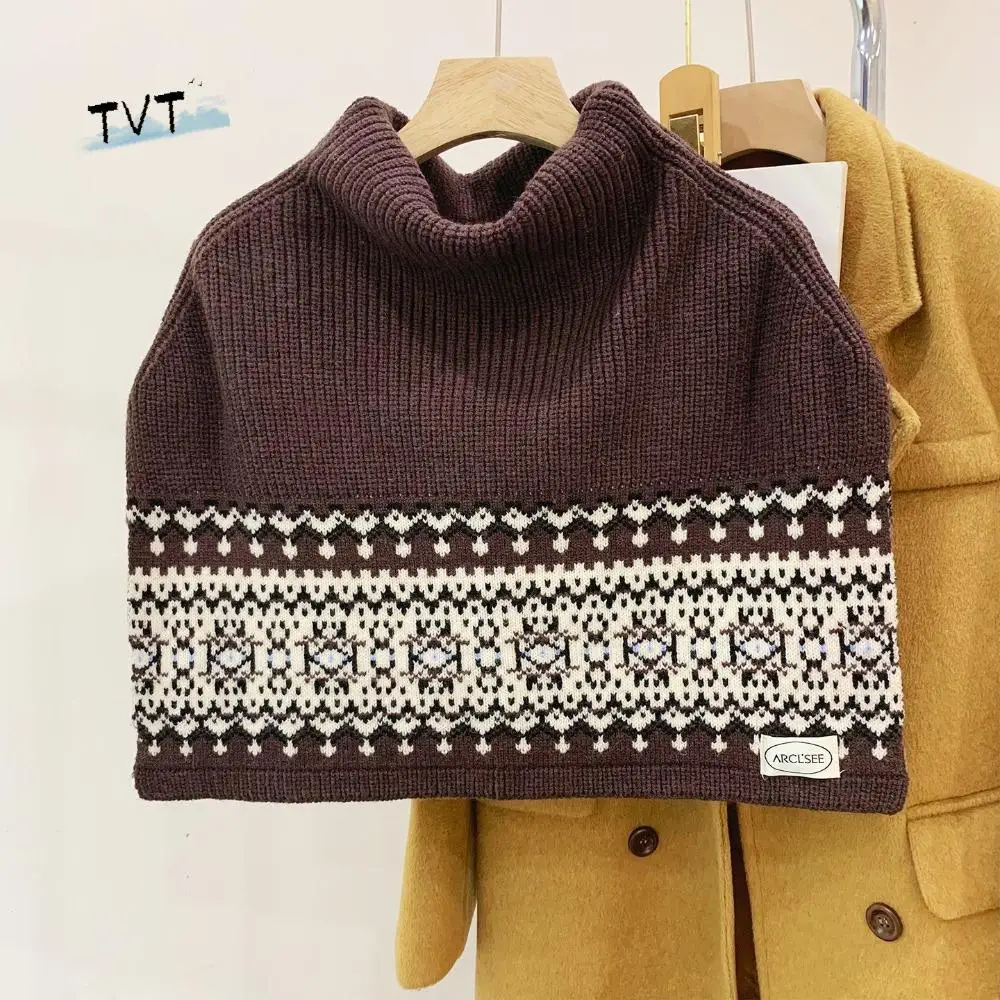Elegant Pullover Fair Isle Style Knitted Shawl Warm Thicken Jacquard Scarf Cloak Korean Style Women Winter Shawl Student
Elegant Pullover Fair Isle Style Knitted Shawl Warm Thicken Jacquard Scarf Cloak Korean Style Women Winter Shawl Student