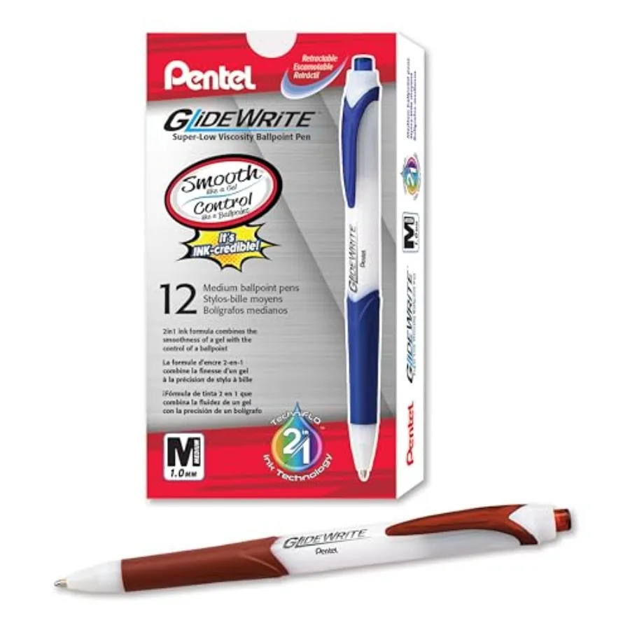 GlideWrite Ballpoint Pen with TechniFlo Ink, 1.0mm Medium Line, Brown Ink, Box of 12 (BX910-E)
GlideWrite Ballpoint Pen with TechniFlo Ink, 1.0mm Medium Line, Brown Ink, Box of 12 (BX910-E)