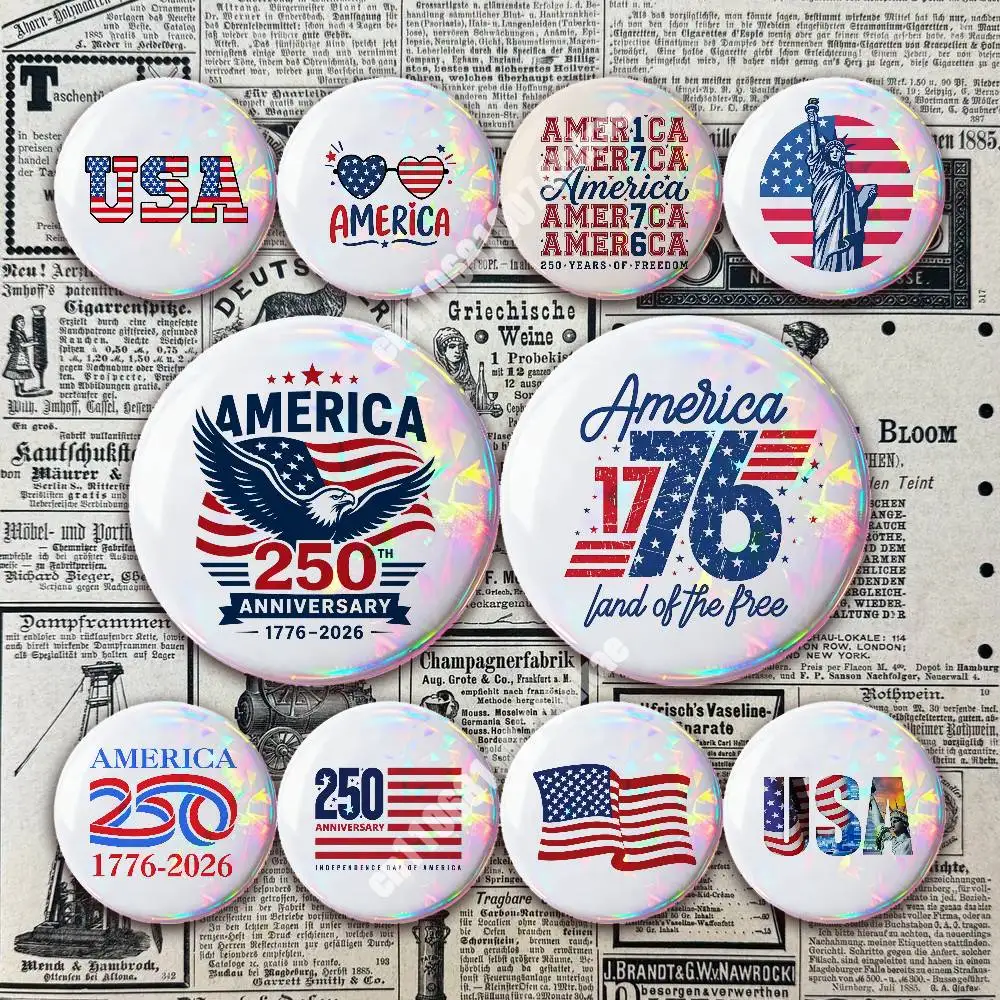 USA 250th Anniversary Independence Day Button Badge 2PC Sets for Bags & Clothes & Accessories Metal Pin Stylish Decoration
USA 250th Anniversary Independence Day Button Badge 2PC Sets for Bags & Clothes & Accessories Metal Pin Stylish Decoration