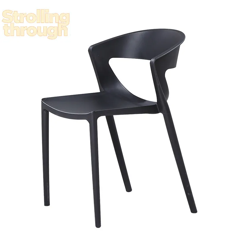 2pcs Nordic Plastic Chair Adult Modern Simple Reception Equal Chair Dining Table and Chair Backrest Stackable Restaurant