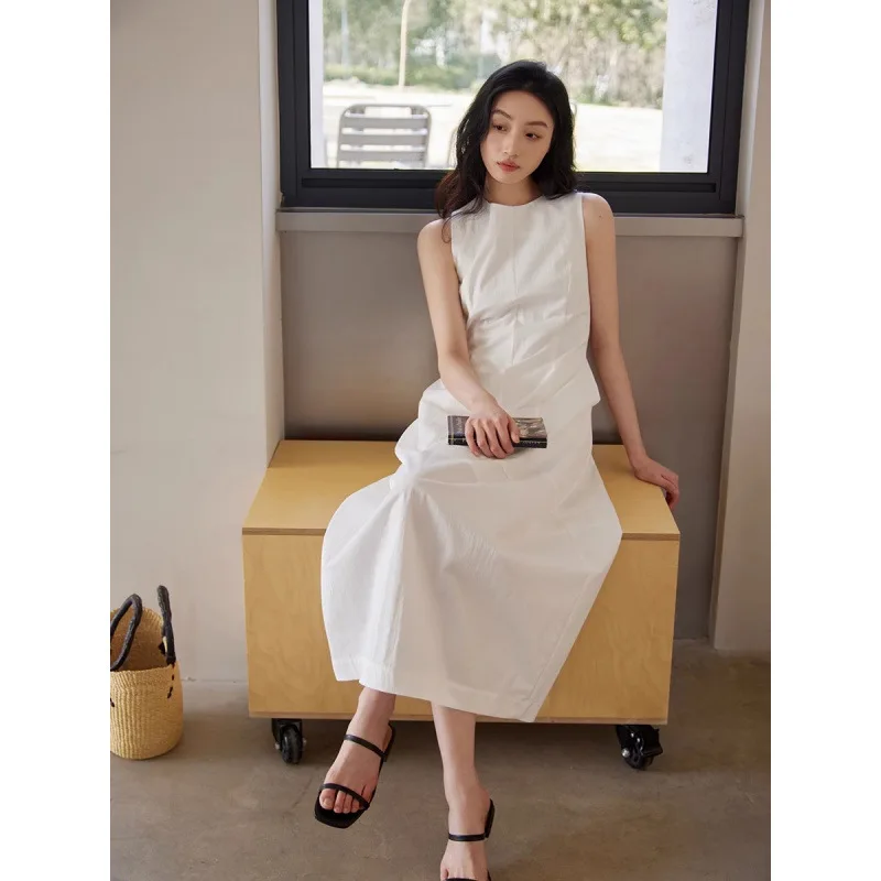 Sleeveless Dress Women's Summer Splicing Waist Vest Skirt Bud Long Dress 2025
Sleeveless Dress Women's Summer Splicing Waist Vest Skirt Bud Long Dress 2025