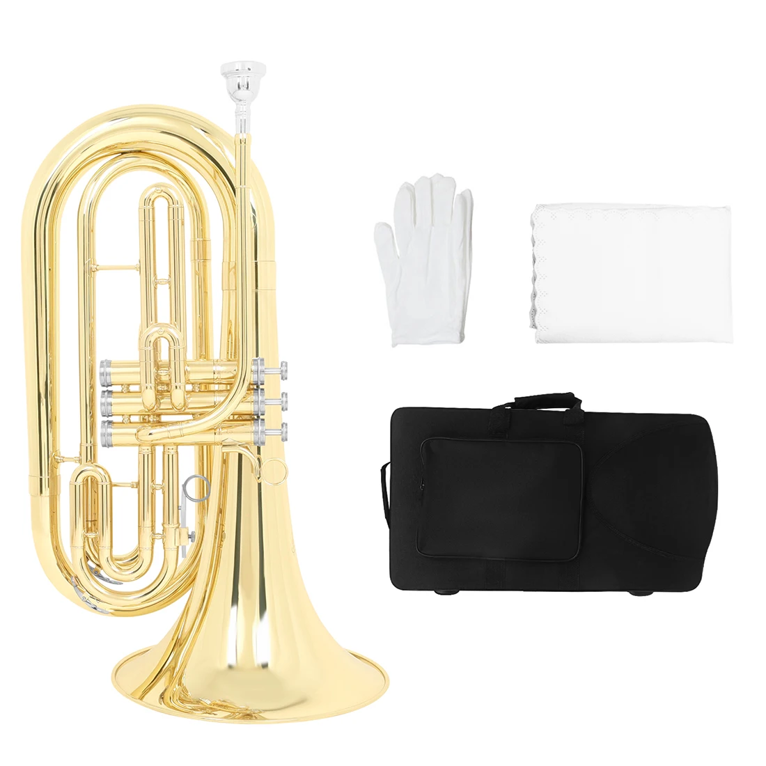 Factory OEM High Quality Professional Brass Tube Body Gold Three Vertical Key Bb Tone Marching Trombone With Case
Factory OEM High Quality Professional Brass Tube Body Gold Three Vertical Key Bb Tone Marching Trombone With Case
