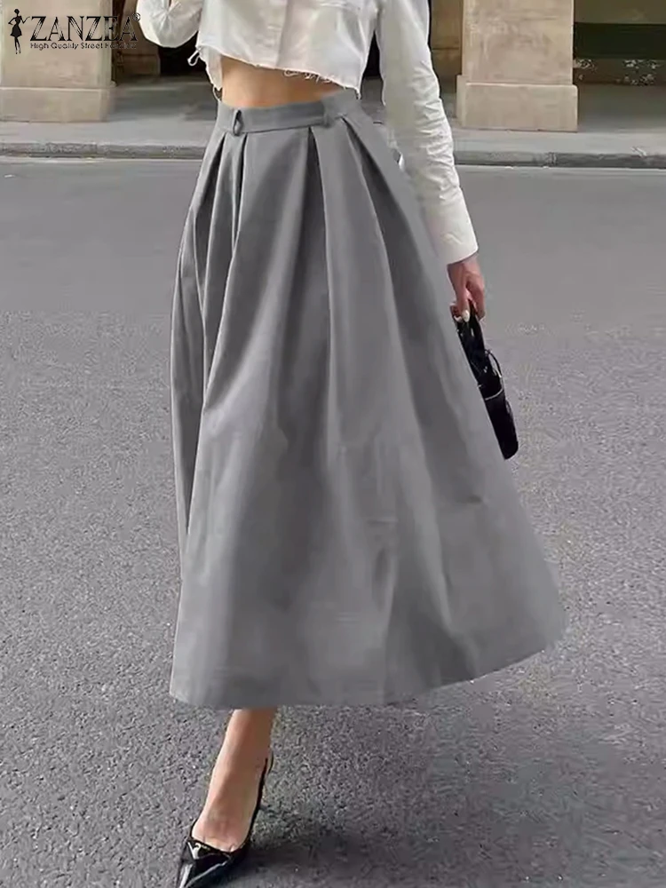 ZANZEA High-Waisted Jupes 2025 Women Korean New Solid Skirt Casual A- Line Midi Skirt Office Lady Pleating Commuting Overskirts
ZANZEA High-Waisted Jupes 2025 Women Korean New Solid Skirt Casual A- Line Midi Skirt Office Lady Pleating Commuting Overskirts