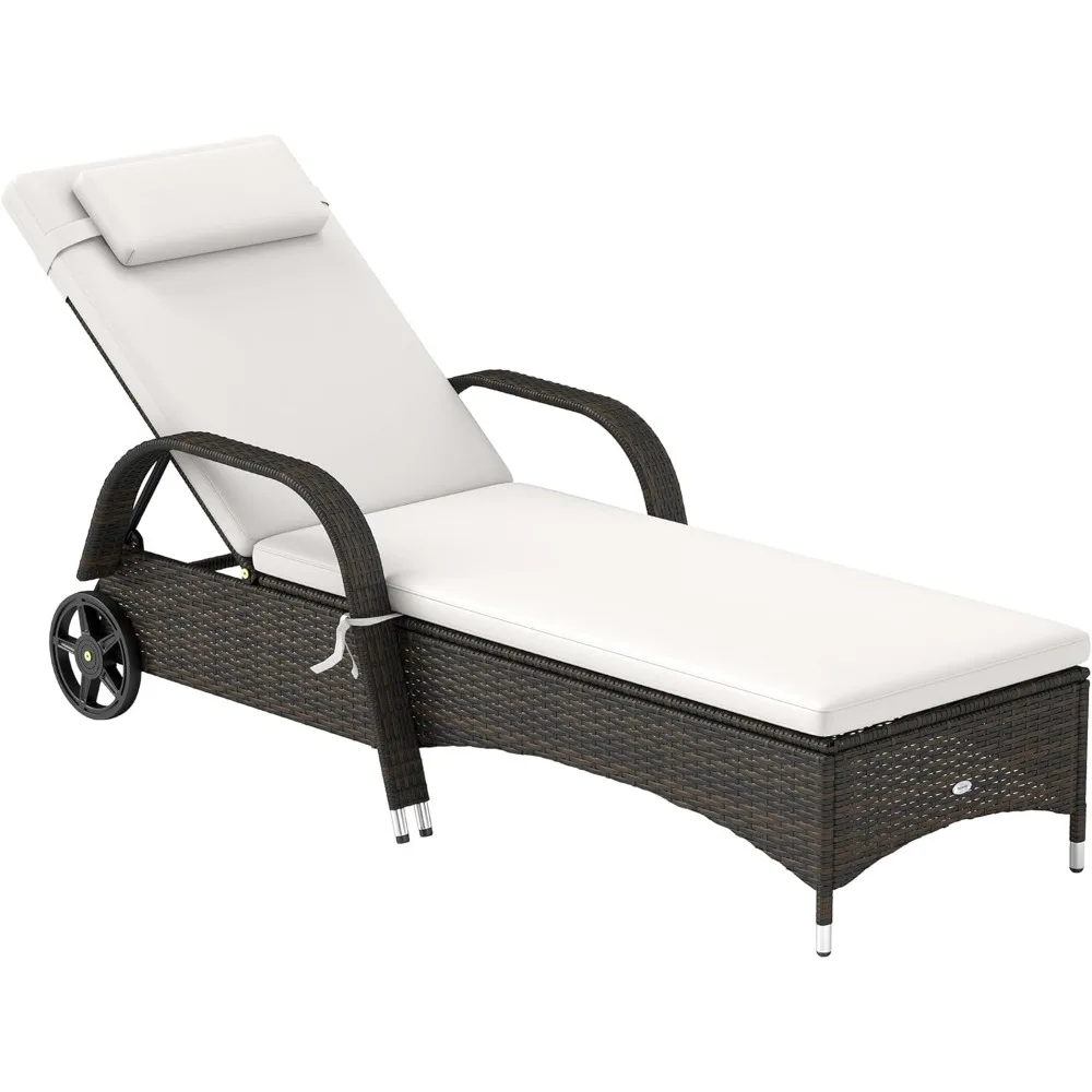 Wicker Outdoor Chaise Lounge, 5-Level Adjustable Backrest PE Rattan Pool Lounge Chair with Wheels,Cushion & Headrest,Mixed Brown
Wicker Outdoor Chaise Lounge, 5-Level Adjustable Backrest PE Rattan Pool Lounge Chair with Wheels,Cushion & Headrest,Mixed Brown