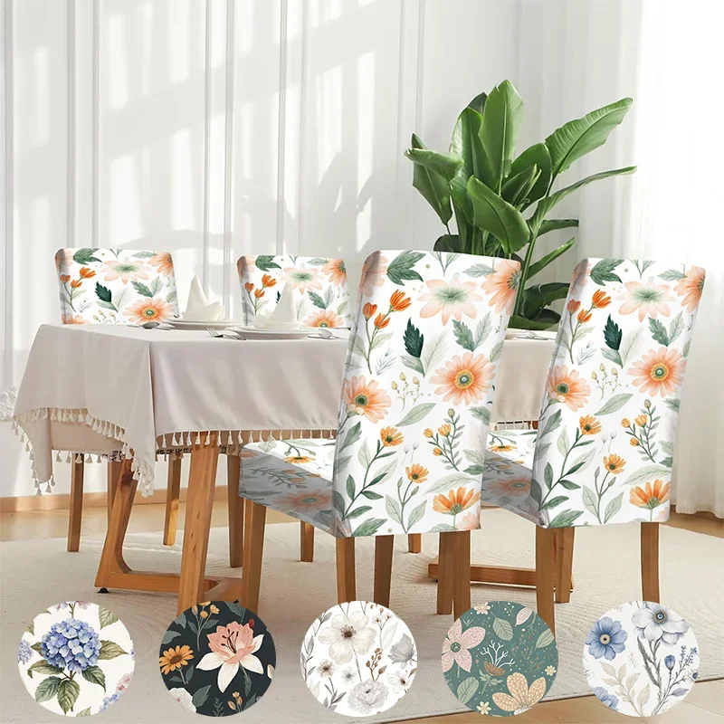 Elastic dining chair cover Soft watercolor floral pattern fabric design Removable, washable, home dining chair cover
Elastic dining chair cover Soft watercolor floral pattern fabric design Removable, washable, home dining chair cover