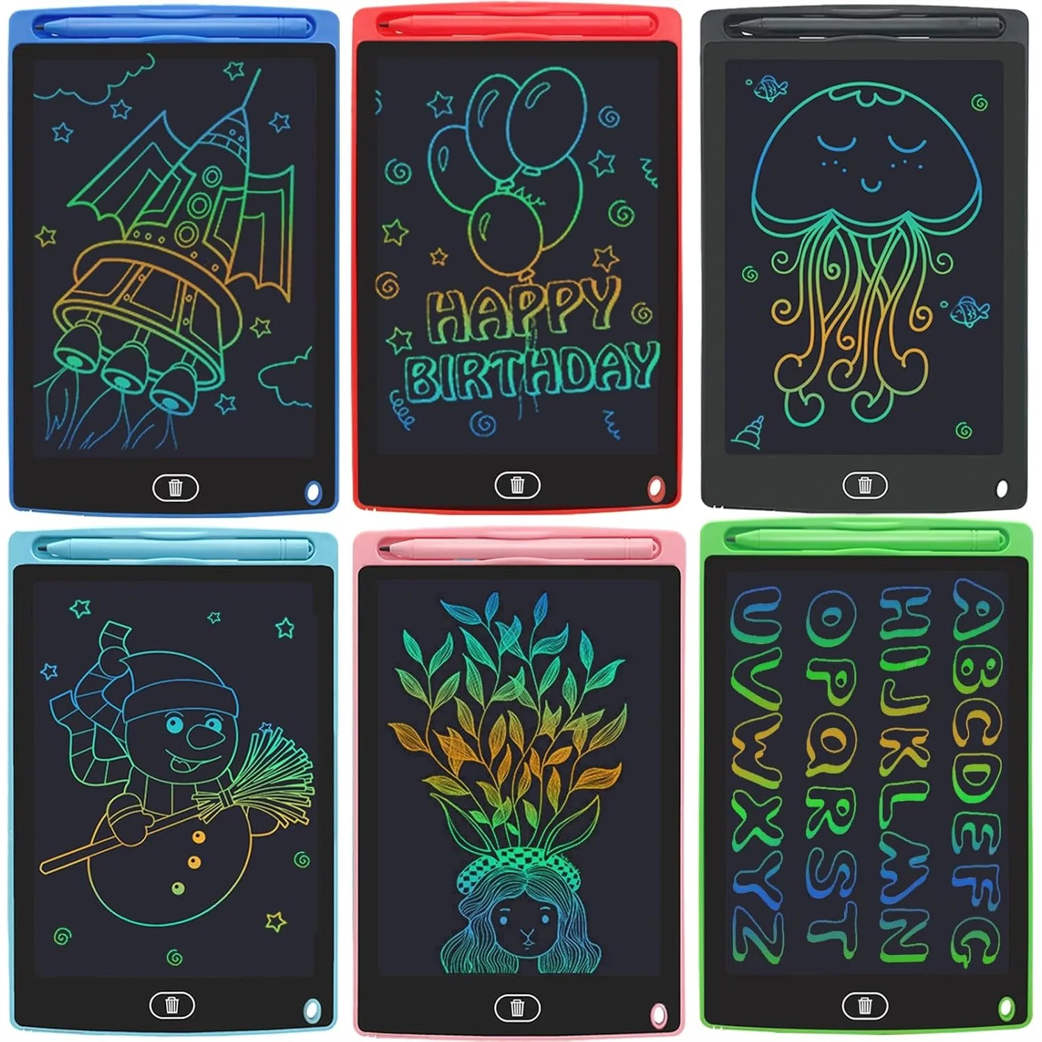 8.5 Inch LCD Writing Tablet for Kids 6 Pack, Colorful Doodle Board with Erase & Lock, Travel Drawing Pad for 3-8 Year Old Boys
8.5 Inch LCD Writing Tablet for Kids 6 Pack, Colorful Doodle Board with Erase & Lock, Travel Drawing Pad for 3-8 Year Old Boys