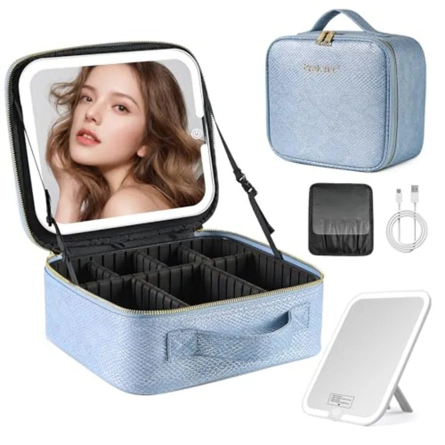Portable Travel Makeup Bag with Mirror and Light - 3 Colors, Adjustable Brightness Spacious Cosmetic Organizer, Mermaid Shine B
Portable Travel Makeup Bag with Mirror and Light - 3 Colors, Adjustable Brightness Spacious Cosmetic Organizer, Mermaid Shine B