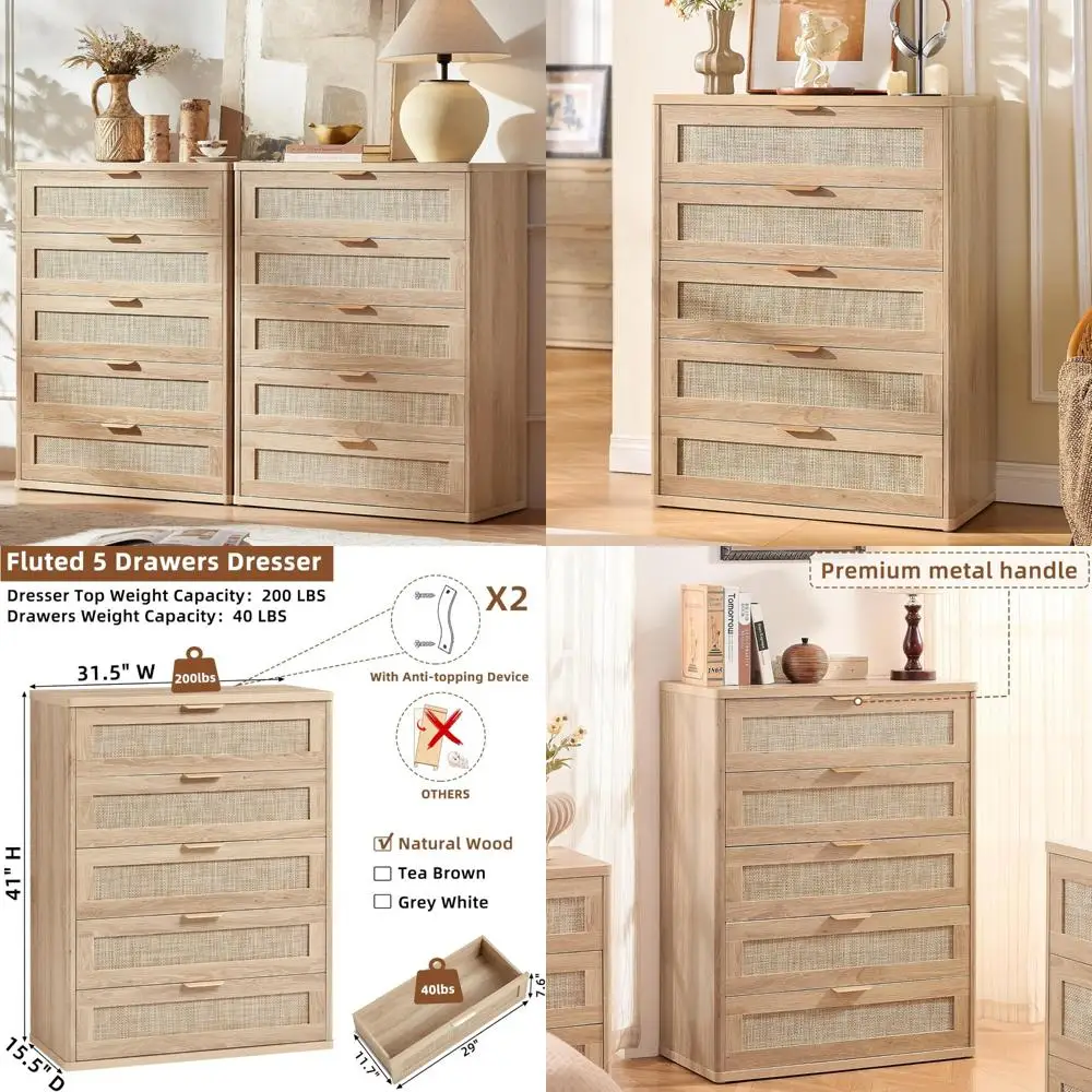 modern 5-drawer light oak boho chest for bedroom storage
modern 5-drawer light oak boho chest for bedroom storage