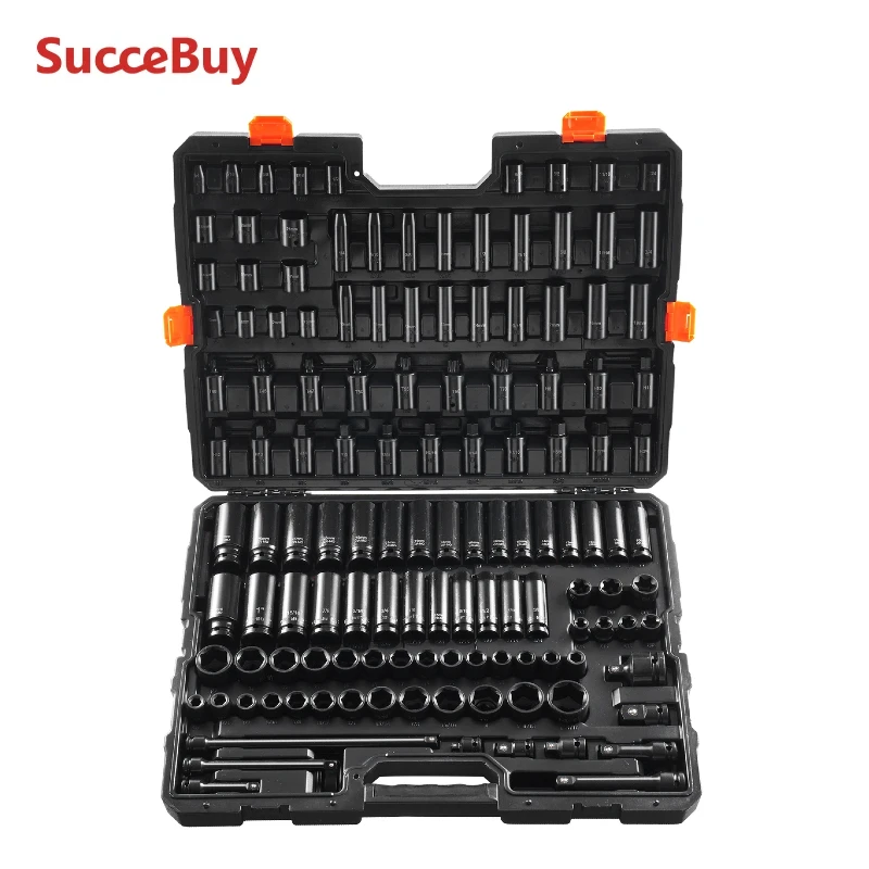 Набор ударных торцевых ключей SucceBuy (SAE и метрические) из легированной стали Cr-Mo для авторемонта, прочная конструкция, в комплекте кейс для хранения
Набор ударных торцевых ключей SucceBuy (SAE и метрические) из легированной стали Cr-Mo для авторемонта, прочная конструкция, в комплекте кейс для хранения