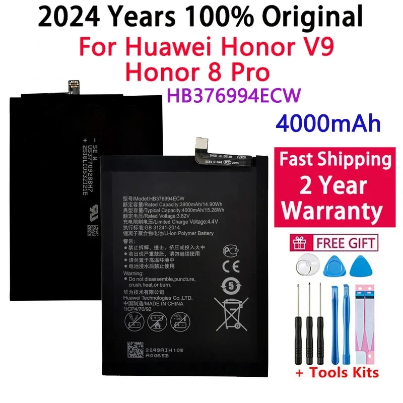 100% Original Battery HB376994ECW For Huawei Honor V9 Honor 8 Pro DUK-AL20 DUK-TL30 Replacement Battery 4000mAh+Tools
100% Original Battery HB376994ECW For Huawei Honor V9 Honor 8 Pro DUK-AL20 DUK-TL30 Replacement Battery 4000mAh+Tools