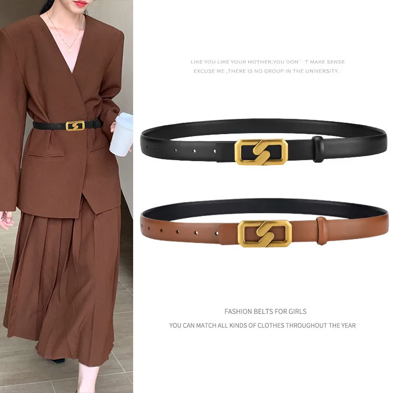 Luxury Belt with Double-sided Leather Paired with Skirt Trousers Decorative Waistband Slim Fashionable Versatile Jeans Waistband
Luxury Belt with Double-sided Leather Paired with Skirt Trousers Decorative Waistband Slim Fashionable Versatile Jeans Waistband