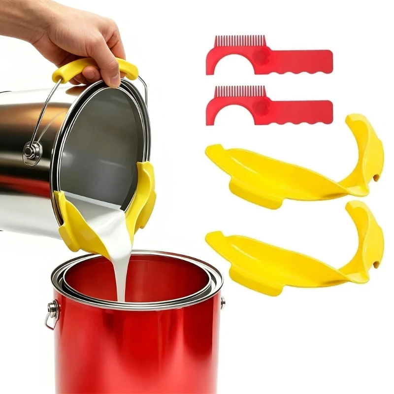 4 Piece Paint Bucket Pour Spout Includes 2 Nozzles And 2 Roller Scrapers Suitable For Smooth Drip Less Application
4 Piece Paint Bucket Pour Spout Includes 2 Nozzles And 2 Roller Scrapers Suitable For Smooth Drip Less Application