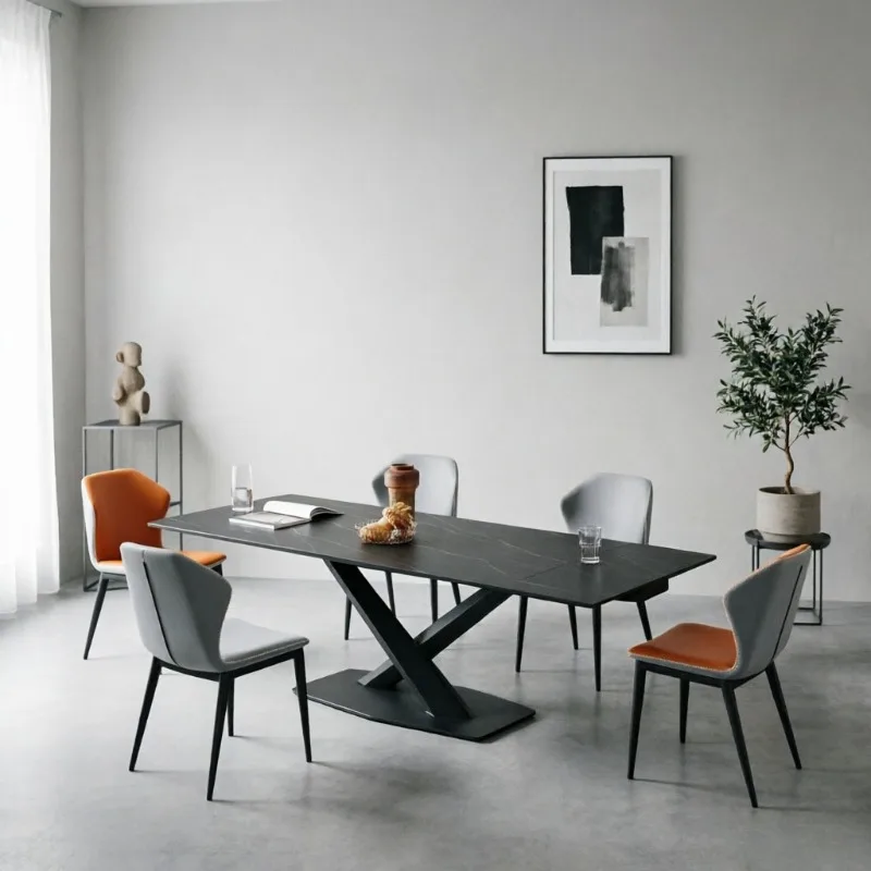 Metal Industrial Style Dining Table Design Modern Living Room Hotel Dinner Table Extendable Luxury Mesas De Comedor Furniture
Metal Industrial Style Dining Table Design Modern Living Room Hotel Dinner Table Extendable Luxury Mesas De Comedor Furniture