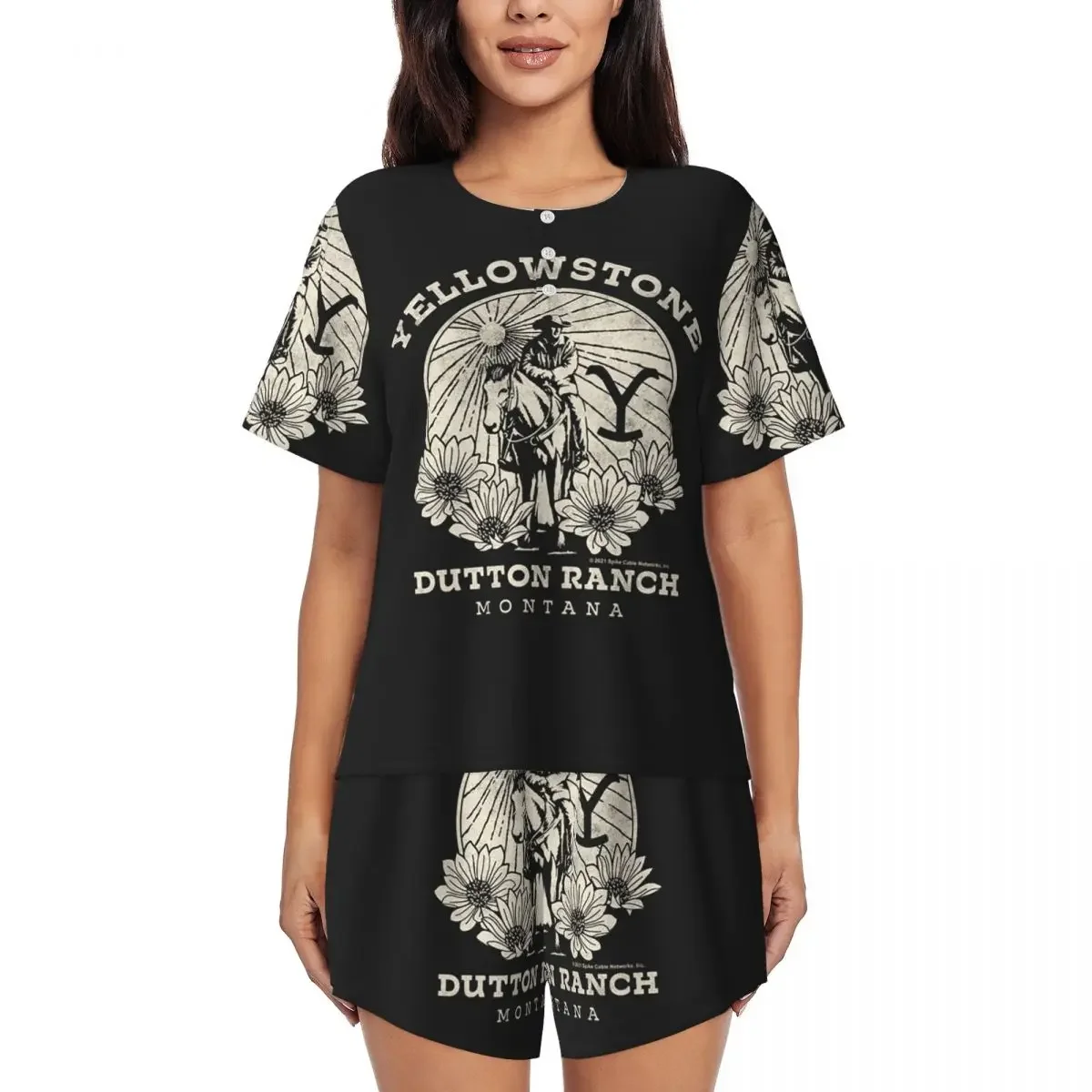 Yellowstone Dutton Ranch Round Neck Short Sleeve Nightgowns for Sleeping Sleepshirts Women Soft Pajama Set Short Pants
Yellowstone Dutton Ranch Round Neck Short Sleeve Nightgowns for Sleeping Sleepshirts Women Soft Pajama Set Short Pants
