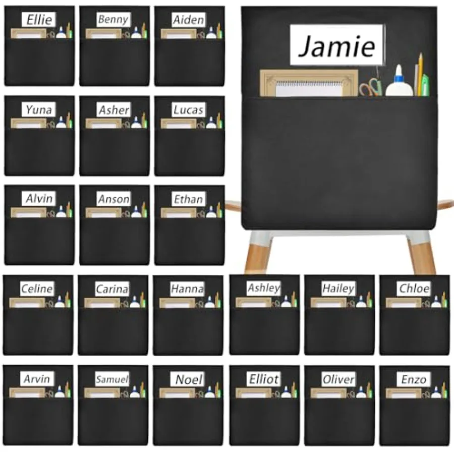 PCS Chair Pockets for Classroom 20"x17" Seat Sacks for Classroom Chairs k-2 Student Chair Pockets with Name Tag Classroom Chair
PCS Chair Pockets for Classroom 20"x17" Seat Sacks for Classroom Chairs k-2 Student Chair Pockets with Name Tag Classroom Chair