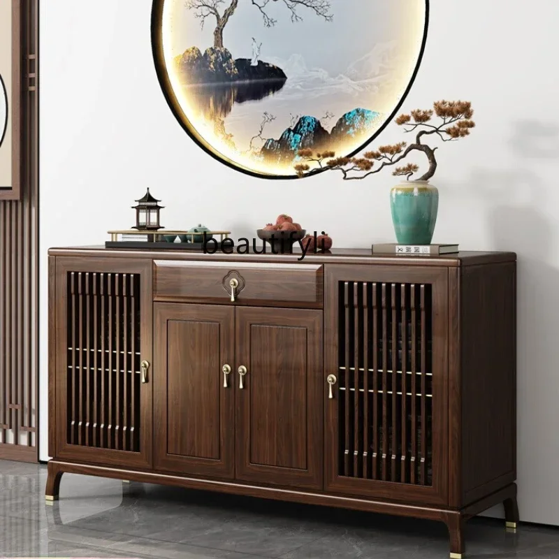 pg46New Chinese side cabinet Ebony solid wood integrated storage cabinet against the wall
pg46New Chinese side cabinet Ebony solid wood integrated storage cabinet against the wall