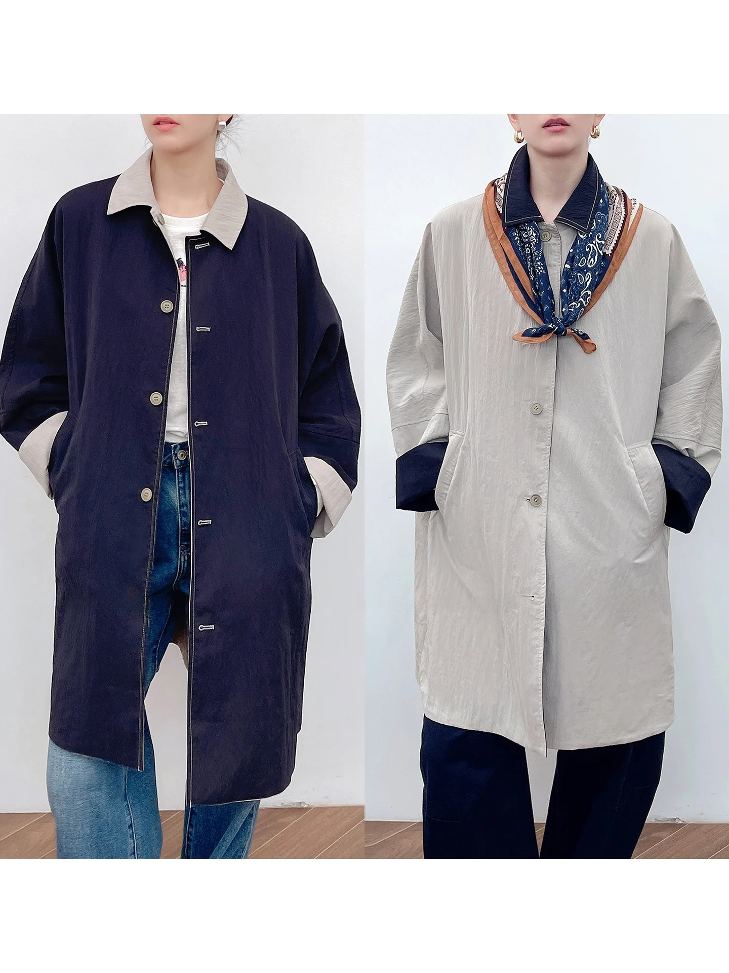 Korean Sle Casual Contrast Color Double-Sided Wear Loose Coat Spring Autumn New Arrival Faionable Women's Windbreaker
Korean Sle Casual Contrast Color Double-Sided Wear Loose Coat Spring Autumn New Arrival Faionable Women's Windbreaker