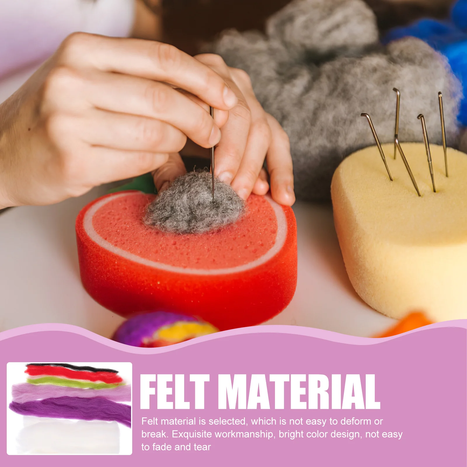 1Set Wool Felting Kit Beginner Friendly DIY Materials Exquisite Workmanship Bright Colors Stimulate Creativity Compact Size Easy
1Set Wool Felting Kit Beginner Friendly DIY Materials Exquisite Workmanship Bright Colors Stimulate Creativity Compact Size Easy