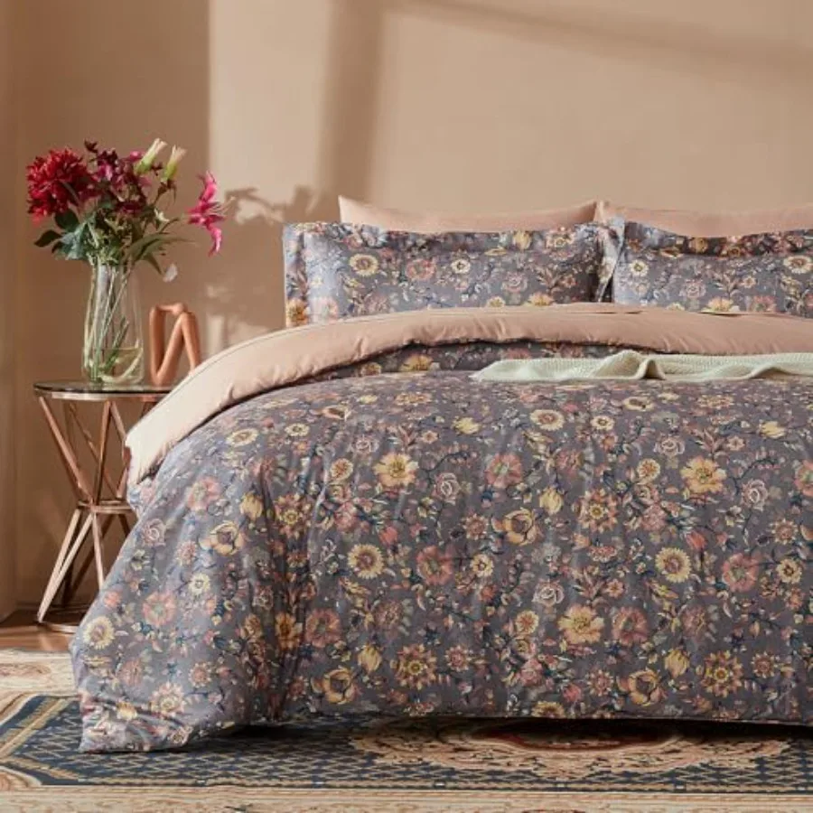 Duvet Cover Set - 3pc Paisley Bedding - Vintage Boho Cottagecore Floral Print, Soft Microfiber Botanical Quilt Cover with Pillo
Duvet Cover Set - 3pc Paisley Bedding - Vintage Boho Cottagecore Floral Print, Soft Microfiber Botanical Quilt Cover with Pillo