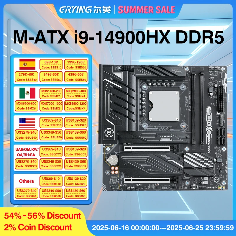 ERYING DIY PC Gamer Материнская плата CPU Combo Core Interposer Kit i9 14900HX 24C32T DDR5 RAM Настольный набор компьютеров Placa Mãe LGA 1151
ERYING DIY PC Gamer Материнская плата CPU Combo Core Interposer Kit i9 14900HX 24C32T DDR5 RAM Настольный набор компьютеров Placa Mãe LGA 1151