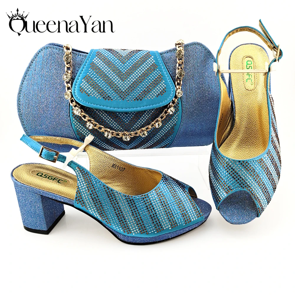 Italian Design Sky Blue Color Fashion Special Minimalist Style Party Ladies Shoes And Bag Set Decorated With Rhinestone
Italian Design Sky Blue Color Fashion Special Minimalist Style Party Ladies Shoes And Bag Set Decorated With Rhinestone