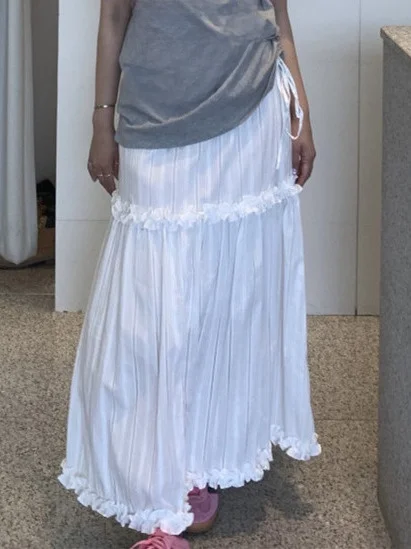 White Romantic Gentle Floral Splicing High Waist A-Line Midi Skirt Women's Summer Cake Skirt f Body Skirt
White Romantic Gentle Floral Splicing High Waist A-Line Midi Skirt Women's Summer Cake Skirt f Body Skirt