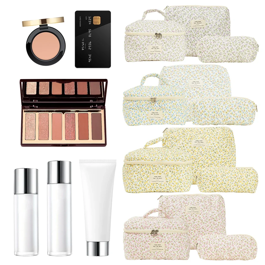 Women Quilted Makeup Bag Cosmetic Holder Bag Large Capacity Aesthetic Cosmetic Bag with Clutch Bag & Pen Case Outdoor Travel Bag 
Women Quilted Makeup Bag Cosmetic Holder Bag Large Capacity Aesthetic Cosmetic Bag with Clutch Bag & Pen Case Outdoor Travel Bag