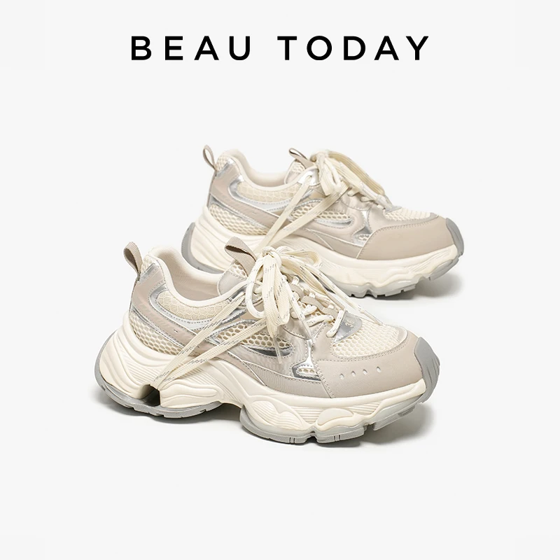 BEAUTODAY Chunky Sneakers Women Synthetic Leather Mesh Round Toe Lace-up Solid Trainers Platform Ladies Shoes Handmade 29A46
BEAUTODAY Chunky Sneakers Women Synthetic Leather Mesh Round Toe Lace-up Solid Trainers Platform Ladies Shoes Handmade 29A46