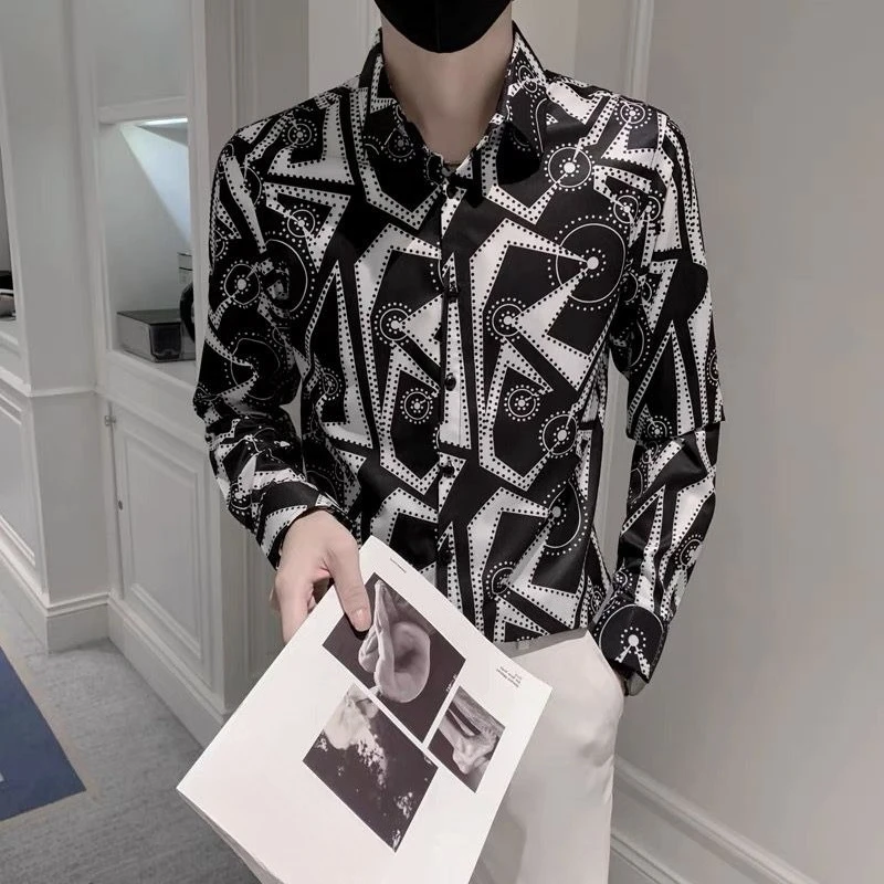 Slim Fit Men Long Sleeve Shirt Unique Print Trendy Autumn Casual High End Look Barber Inspired Fashion Top
Slim Fit Men Long Sleeve Shirt Unique Print Trendy Autumn Casual High End Look Barber Inspired Fashion Top