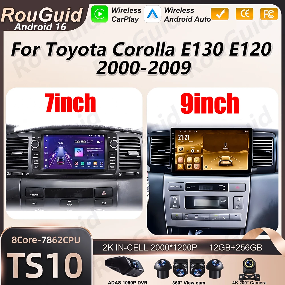 Android 16 Car Radio For Toyota Corolla E130 E120 2000 2003 2004 2005 2006-2009 Carplay Auto Car Stereo Screen Multimedia Player
Android 16 Car Radio For Toyota Corolla E130 E120 2000 2003 2004 2005 2006-2009 Carplay Auto Car Stereo Screen Multimedia Player