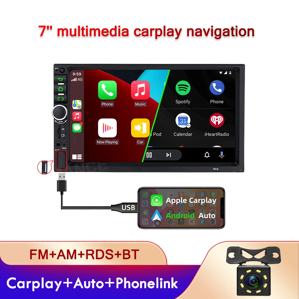 PEERCE 2din Carplay Radio Car Multimedia Player 7" Universal SD USB 16EQ Bluetooth Mirror link Apple Carplay Autoradio 2 Din Car
PEERCE 2din Carplay Radio Car Multimedia Player 7" Universal SD USB 16EQ Bluetooth Mirror link Apple Carplay Autoradio 2 Din Car