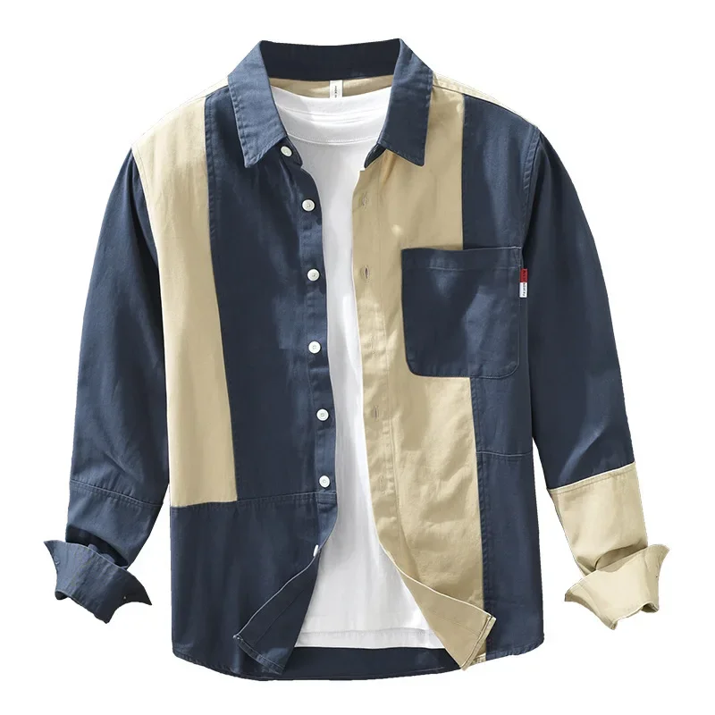 Japanese Fashion Mens Long Sleeve Shirt Streetwear Men Patchwork Designer Shirts Spring Fall Casual Pure Cotton Tops 2026 New
Japanese Fashion Mens Long Sleeve Shirt Streetwear Men Patchwork Designer Shirts Spring Fall Casual Pure Cotton Tops 2026 New