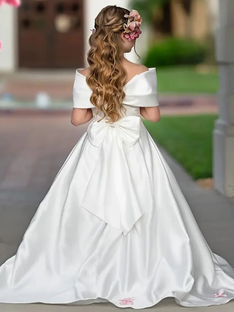 NA-W11 Custom Made Satin Flower Girl Dress For Wedding Cap Sleeve Bow A Line Kids Birthday Party Prom Gown Vetido De Noiva 2025
NA-W11 Custom Made Satin Flower Girl Dress For Wedding Cap Sleeve Bow A Line Kids Birthday Party Prom Gown Vetido De Noiva 2025