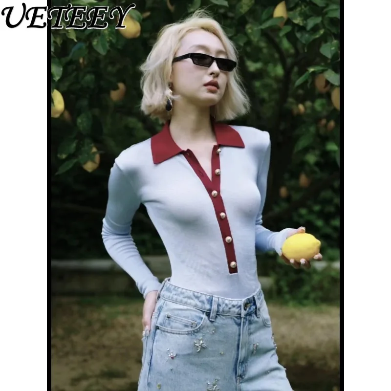 2025 Autumn New Color-Block Turn-Down Collar Slim Fit Elegant Fashionable Commuter Versatile Long Sleeve Knitted Jumpsuit
2025 Autumn New Color-Block Turn-Down Collar Slim Fit Elegant Fashionable Commuter Versatile Long Sleeve Knitted Jumpsuit