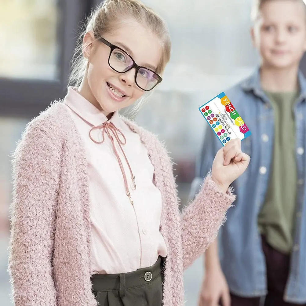 50Pcs Punch Cards for Classroom Fun Educational Reward System Creative Teaching Aid Student Engagement Tool Bright Colorful
50Pcs Punch Cards for Classroom Fun Educational Reward System Creative Teaching Aid Student Engagement Tool Bright Colorful