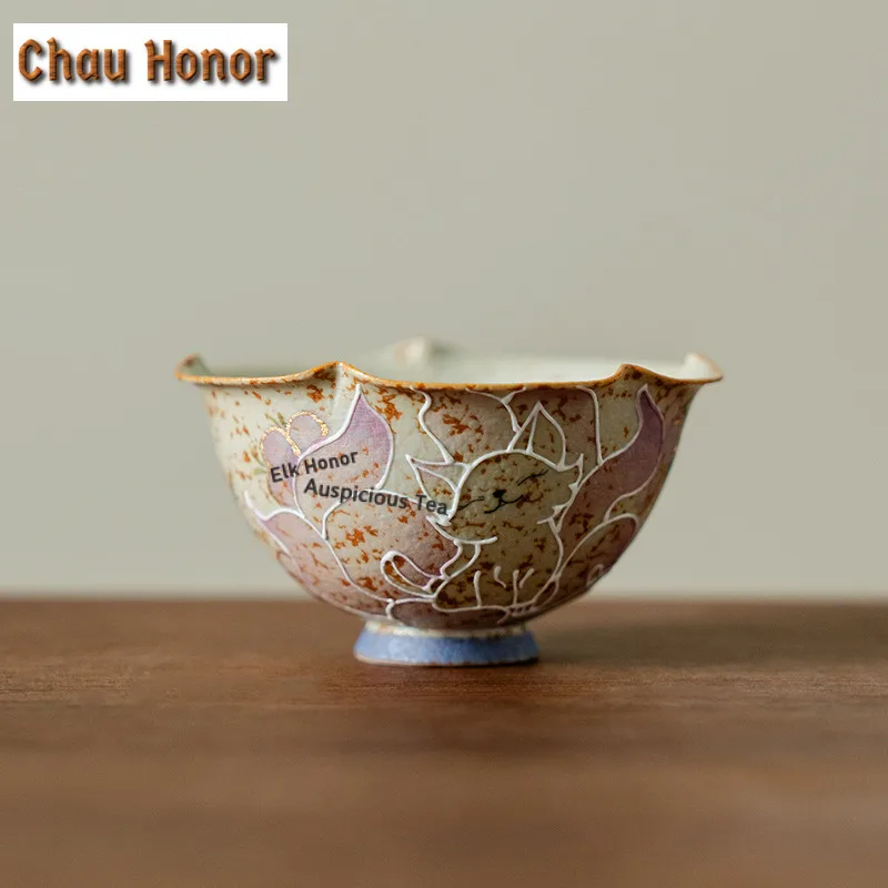 90ml Hand-drawn Fox Teacup Luxury Tea Bowl Jug Tea-tasting Fragrance Cup Chazhan Master Cups Flower Tea Household Teaware Craft
90ml Hand-drawn Fox Teacup Luxury Tea Bowl Jug Tea-tasting Fragrance Cup Chazhan Master Cups Flower Tea Household Teaware Craft